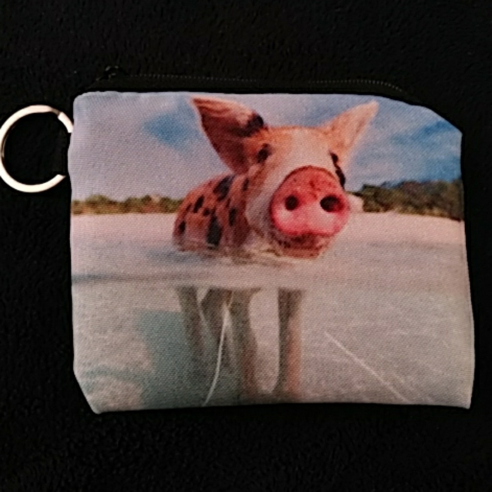 New - Change purse or coin bag - Pig